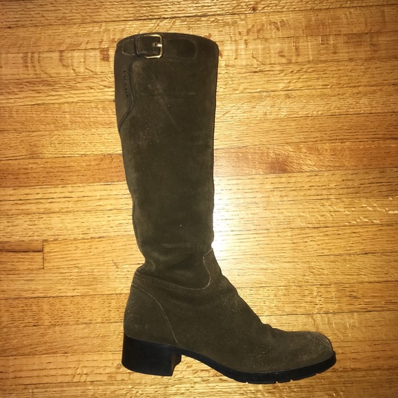 Brown Suede Prada Riding Boot - Picture 5 of 7